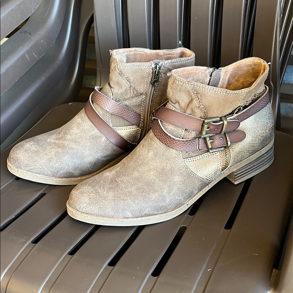 Blowfish Tan Suede Ankle Boots